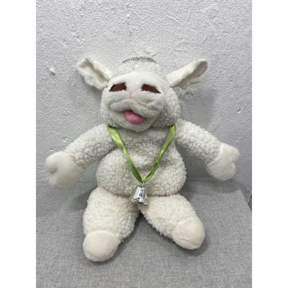 VINTAGE BABY LAMB CHOP 1993 PUPPET WHITE SHEEP 16 IN PLUSH